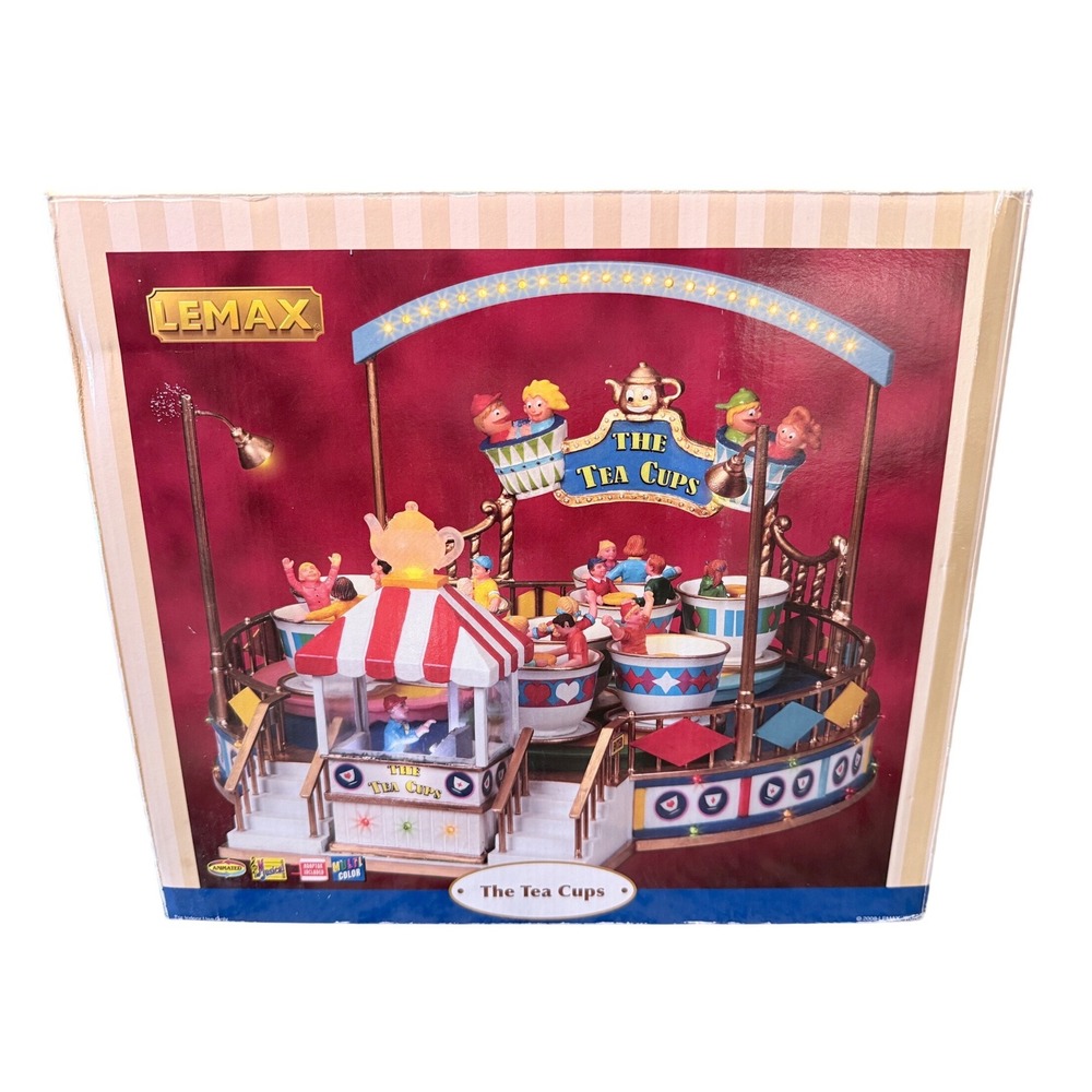 Lemax Village Collection The Tea Cups Animated Musical Lighted Carnival Ride